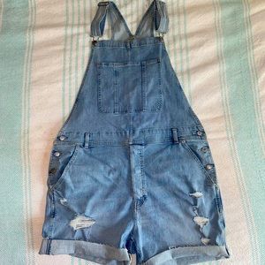 Abercrombie and Fitch jean shorts overalls